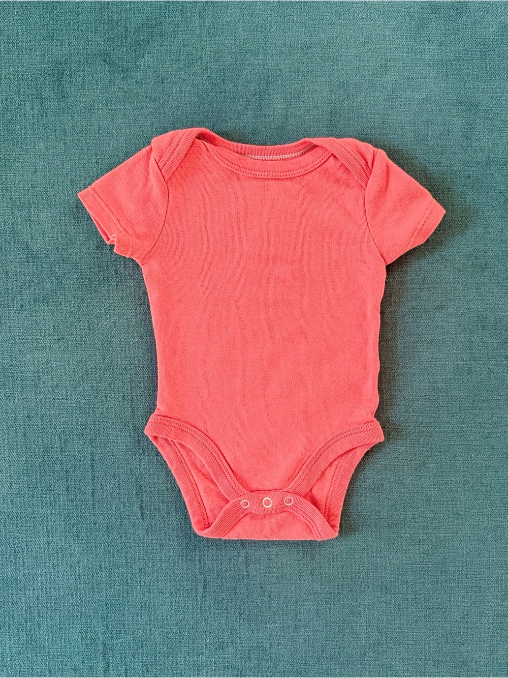 Cloud Island Coral Short-Sleeve Newborn Baby Onesie Bodysuit with Snaps 0-3M